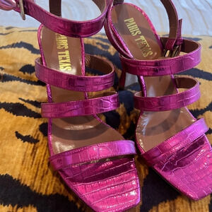 Paris Texas Strappy Fuchsia Metallic Sandal Sz 37